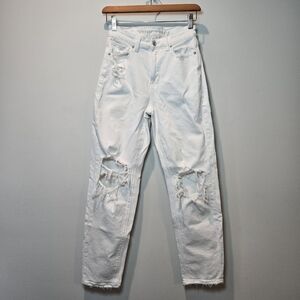 American Eagle Mom Straight Jean White Denim 2 Regular
